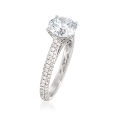 Simon G. .78 ct. t.w. Diamond Engagement Ring Setting in 18kt White Gold &mdash; Alt Image 2