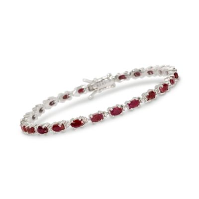 6.50 ct. t.w. Ruby Bracelet With Diamond Accents in Sterling Silver &mdash; Alt Image 1