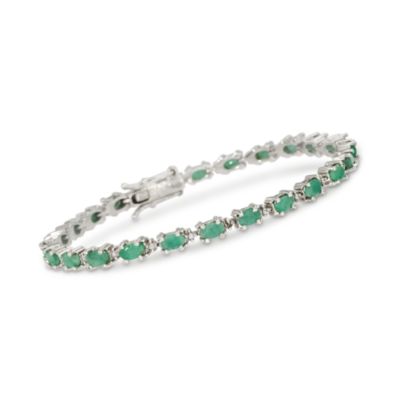 5.00 ct. t.w. Emerald Bracelet With Diamond Accents in Sterling Silver &mdash; Alt Image 1