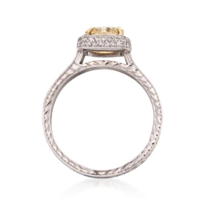 2.02 Carat Fancy Yellow Diamond With .70 ct. t.w. Diamonds Ring in Platinum. Size 6.5 &mdash; Alt Image 4