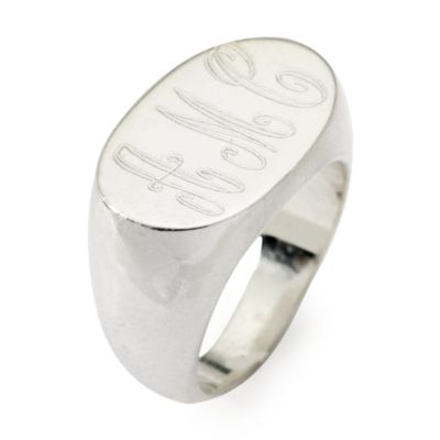 Sterling Silver 3-Initial Signet Ring &mdash; Alt Image 2