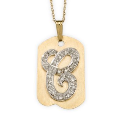 .25 ct. t.w. Diamond Dog Tag Necklace in Two-Tone 14kt Gold &mdash; Alt Image 1