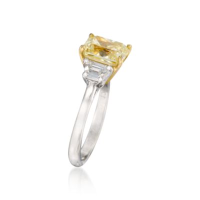 2.75 Carat Certified Yellow Diamond Engagement Ring With .68 ct. t.w. Diamonds in 18kt Two-Tone Gold &mdash; Alt Image 2