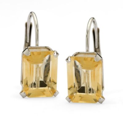 2.50 ct. t.w. Citrine Drop Earrings In 14kt White Gold &mdash; Alt Image 1
