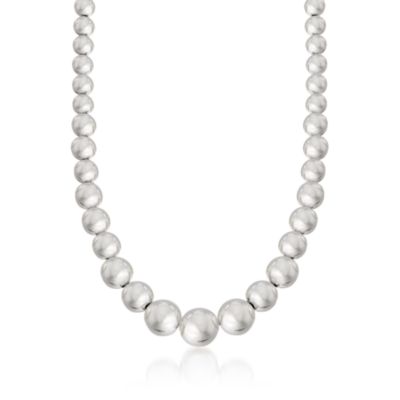 Sterling Silver Bead Necklace &mdash; Alt Image 1