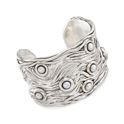 6-6.5mm Cultured Pearl Cuff Bracelet in Sterling Silver. 7" &mdash; Alt Image 1