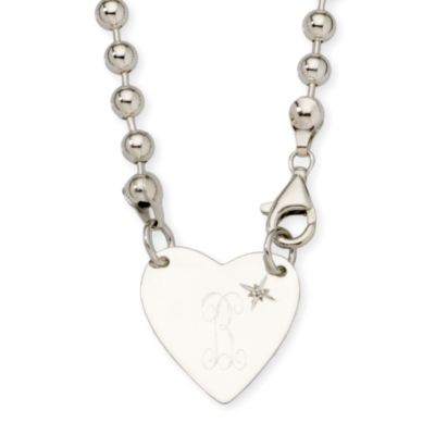 Diamond Accent Initial Necklace In Sterling Silver. 18" &mdash; Alt Image 1
