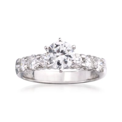 .85 ct. t.w. Diamond Engagement Ring Setting in 14kt White Gold &mdash; Alt Image 1