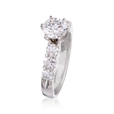 .85 ct. t.w. Diamond Engagement Ring Setting in 14kt White Gold &mdash; Alt Image 2
