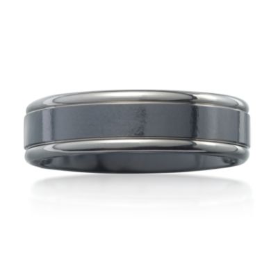 Men's 6.5mm Black Titanium  Wedding Ring &mdash; Alt Image 1