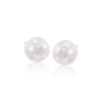7-7.5mm Pearl Earrings in 14kt Yellow Gold &mdash; Alt Image 1