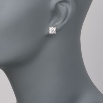 4.00 ct. t.w. Princess-Cut CZ Earrings in 14kt White Gold. Stud Earrings &mdash; Alt Image 2