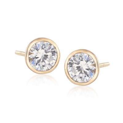 4.00 ct. t.w. CZ Stud Earrings in 14kt Yellow Gold &mdash; Alt Image 1