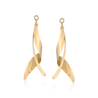 14kt Yellow Gold Leaf and Wire Drop Earring Jackets  &mdash; Alt Image 1