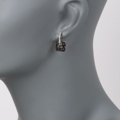 1.80 ct. t.w. Black Diamond Earrings With White Diamonds In 14kt White Gold. Dangle Earrings &mdash; Alt Image 2