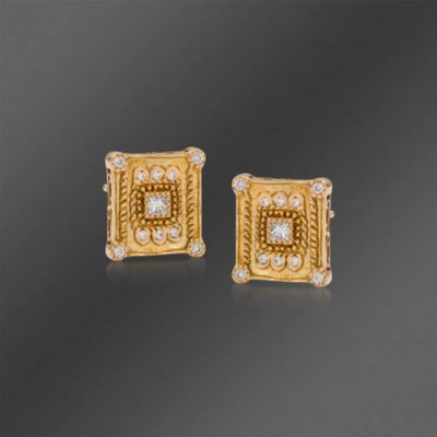 Charriol .36 ct. t.w. "Celtique" Diamond Earrings In 18kt Yellow Gold &mdash; Alt Image 1