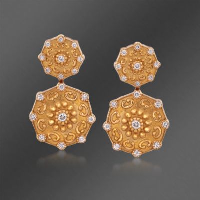 Charriol .40 ct. t.w. "Celtique" Diamond Earrings In 18kt Yellow Gold &mdash; Alt Image 1