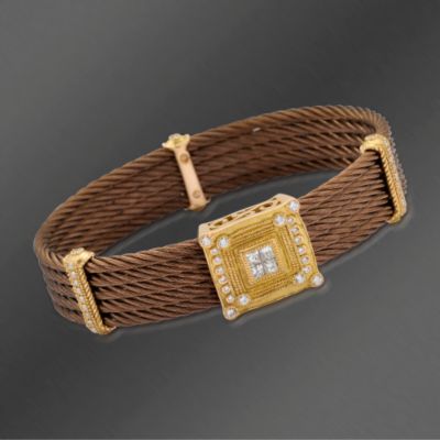 Charriol .79 ct. t.w. "Celtique" Diamond Bracelet In 18kt Yellow Gold and Stainless. 7" &mdash; Alt Image 1