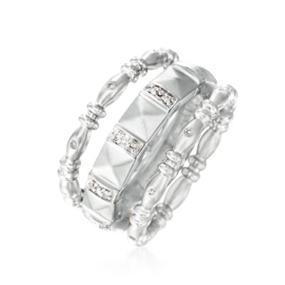 Set of Three .10 ct. t.w. Diamond Rings in Sterling Silver &mdash; Alt Image 3