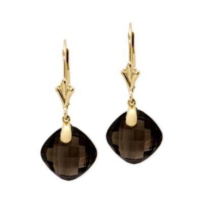 8.95 ct. t.w. Smoky Quartz Dangle Earrings in 14kt Yellow Gold &mdash; Alt Image 1