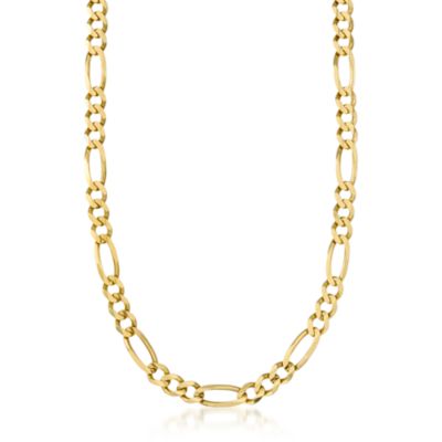 Men's 14kt Yellow Gold 7mm Figaro Link Chain Necklace. 22" &mdash; Alt Image 1