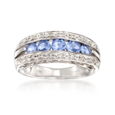 .80 ct. t.w. Tanzanite and .10 ct. t.w. Diamond Ring In 14kt White Gold &mdash; Alt Image 1