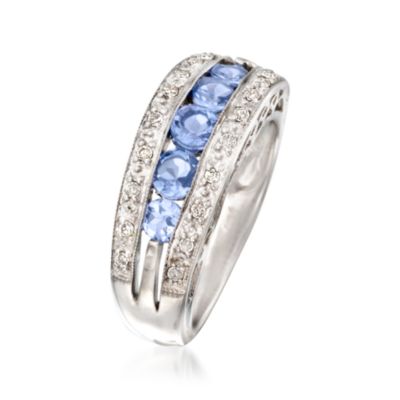 .80 ct. t.w. Tanzanite and .10 ct. t.w. Diamond Ring In 14kt White Gold &mdash; Alt Image 2