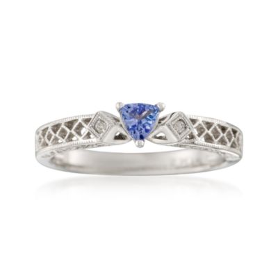 .25 ct. t.w. Tanzanite and Diamond Accent Ring in 14kt White Gold &mdash; Alt Image 1