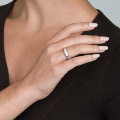 Roberto Coin .24 ct. t.w. Diamond Woven Ring in 18kt White Gold. Size 6.5 &mdash; Alt Image 4