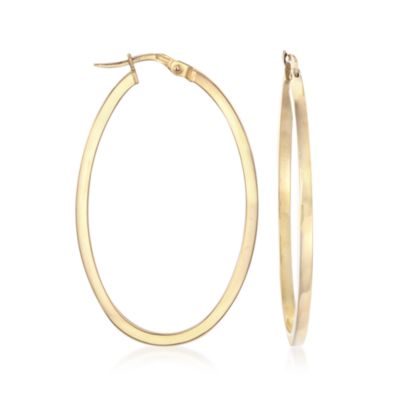 Roberto Coin 18kt Yellow Gold Oval Hoop Earrings &mdash; Alt Image 1