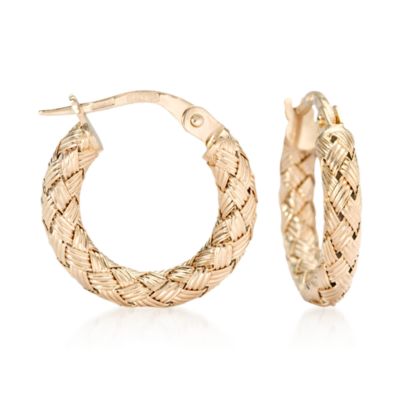Roberto Coin 18kt Rose Gold Woven Hoop Earrings  &mdash; Alt Image 1