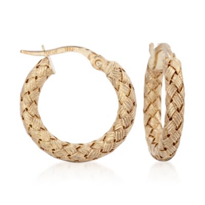 Roberto Coin 18kt Yellow Gold Woven Hoop Earrings &mdash; Alt Image 1