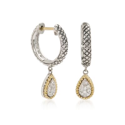 Andrea Candela 18kt Yellow Gold and Sterling Silver Diamond Accent Earrings &mdash; Alt Image 2