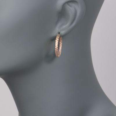 Roberto Coin 18kt Rose Gold Woven Hoop Earrings &mdash; Alt Image 2