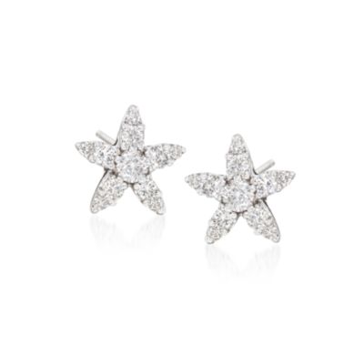 Roberto Coin "Tiny Treasures" .66 ct. t.w. Diamond Earrings in 18kt White Gold.  &mdash; Alt Image 1