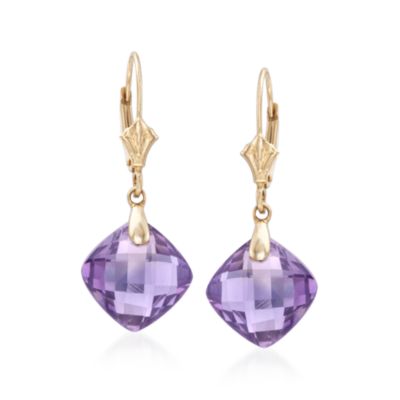 7.50 ct. t.w. Amethyst Dangle Earrings in 14kt Yellow Gold  &mdash; Alt Image 1