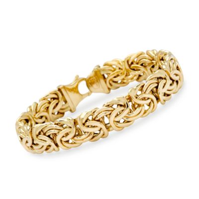 14kt Yellow Gold 12mm Byzantine Bracelet &mdash; Alt Image 1
