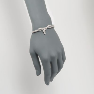 .15 ct. t.w. Diamond Bow Bangle Bracelet in Sterling Silver &mdash; Alt Image 2