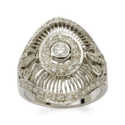 C. 1990 .50 ct. t.w. Diamond Cocktail Ring In 18kt White Gold Size 5.25 &mdash; Alt Image 1