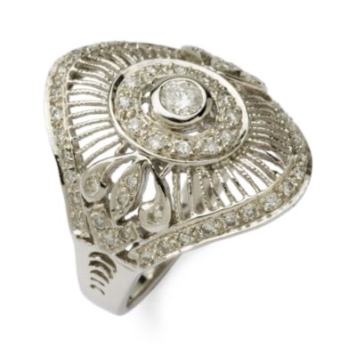 C. 1990 .50 ct. t.w. Diamond Cocktail Ring In 18kt White Gold Size 5.25 &mdash; Alt Image 2