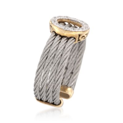 Charriol "Celtic Classique" Diamond Ring in 18kt Yellow Gold and Stainless. Size 7 &mdash; Alt Image 3