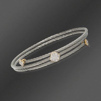 Charriol .15 ct. t.w. "Celtic Classique" Diamond Bracelet in Stainless and 18kt Yellow Gold. 7" &mdash; Alt Image 1