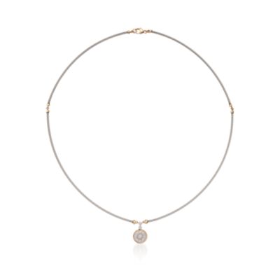 Charriol .16 ct. t.w. "Celtic Classique" Diamond Necklace in Stainless and 18kt Yellow Gold. 16" &mdash; Alt Image 1