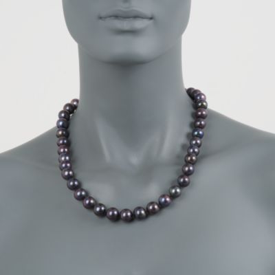 11-12mm Black Pearl Necklace With 14kt White Gold Clasp &mdash; Alt Image 4