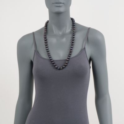 11-12mm Black Pearl Necklace With 14kt White Gold Clasp &mdash; Alt Image 6