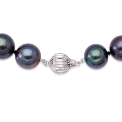 11-12mm Black Pearl Necklace With 14kt White Gold Clasp &mdash; Alt Image 8