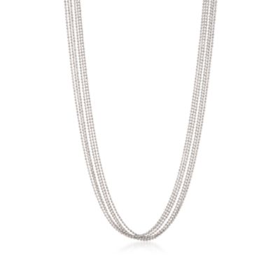 14kt Italian White Gold Six-Strand Beaded Necklace &mdash; Alt Image 1