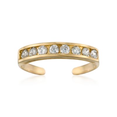 .25 ct. t.w. Channel Set CZ Toe Ring In 14kt Yellow Gold &mdash; Alt Image 1