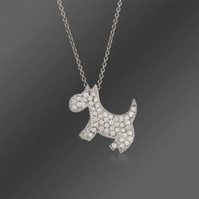 Roberto Coin .21 ct. t.w.  Diamond Dog Necklace In 18kt White Gold. 16" &mdash; Alt Image 1