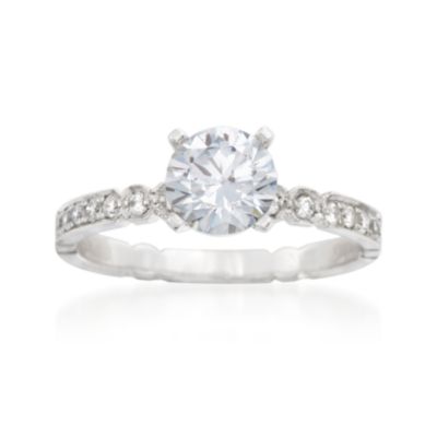 Simon G. .18 ct. t.w. Diamond Engagement Ring Setting in 18kt White Gold &mdash; Alt Image 1